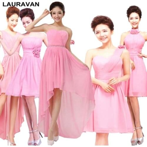 2020 new sale hot short plus size bridesmaid beautiful pink bridemaids teen girls bride maid dresses for weddings under 60