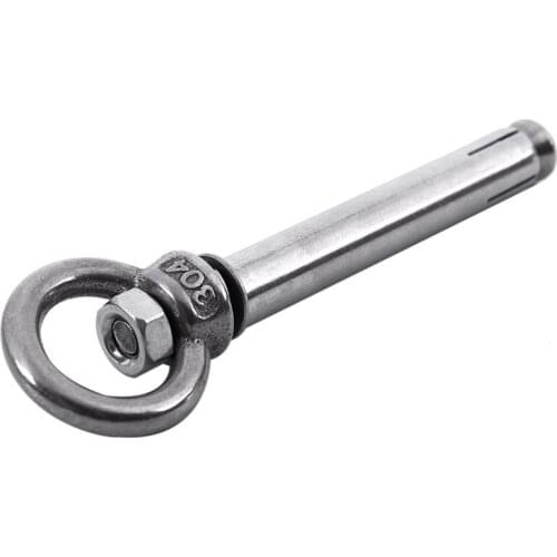 Hot 2Pcs Stainless Steel Raw Style Shield Anchor Eye Bolts M6 x 82mm,Silver