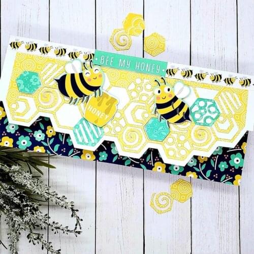 Rectangle Honeycomb Frame Hot Brands Metal Cutting Dies for Scrapbooking Craft Die Embossing Stencil Cut Card Making Decoration