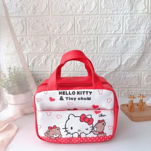 Sanrio hello kitty new cartoon insulation bag student lunch box bag Melody handbag lunch bag pu lunch bag