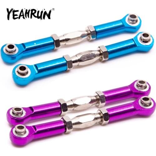 YEAHRUN 2Pcs Aluminum Alloy Servo Rods Steering Linkage for HSP 1/10 RC Off-Road Car Model Buggy Replacement Upgrade Parts