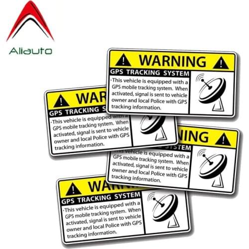 Aliauto 4 X Funny Car Sticker Creative Warning Gps Tracking System Personality Decal Accessories PVC for Lancer Pajero,10cm*5cm
