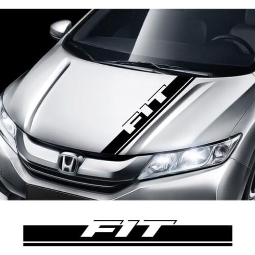 Sport Car Styling Hood Cover Trim Stickers For Honda Fit Auto Engine Bonnet Graphic Vinyl Stripes Decoration Decals Accessories