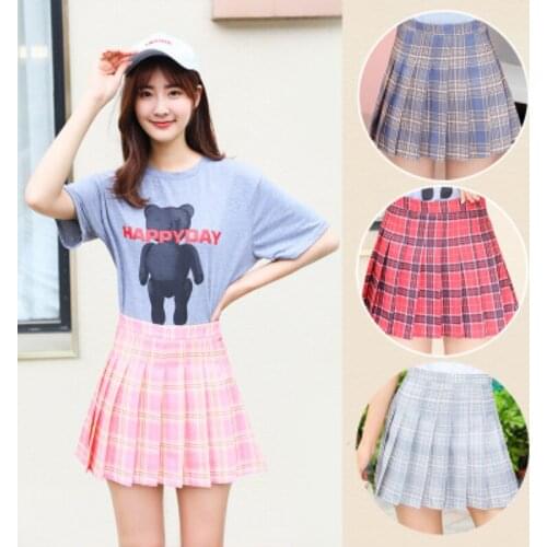 5 Color Girls Tennis Skirt High Waist Pleated Skirt Student New Sports Plaid Skirt Running Fitness Tennis Skirts Sports Clothing