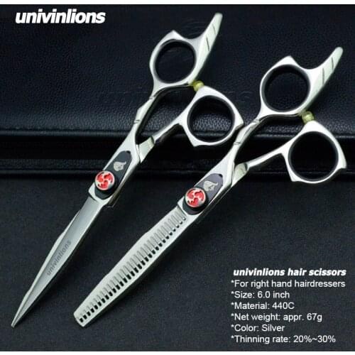Univinlions 6" japan 440C haircut scissors thinning shears professional hairdressing hair scissors high quality hair clipper kit