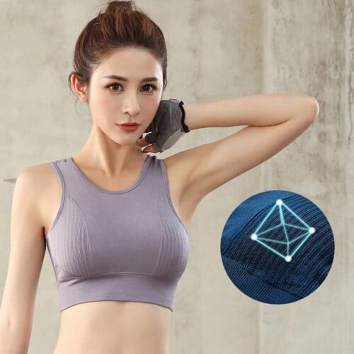 TaoBo Women Sports Bra High Stretch Breathable Tops Fitness Women Padded For Running Yoga Gym Seamless Crop Bras Blue Gray