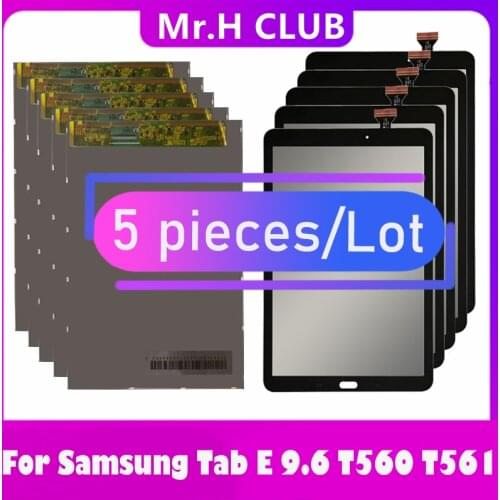5 Pcs Pieces LCD For Samsung Galaxy Tab E SM-T560 T560 T561 LCD Display With Touch Screen Panel Digitizer Assembly Replacement