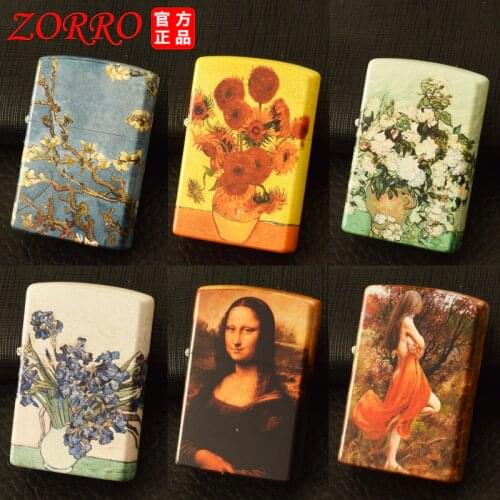 Zorro New Color Printing Wheel Kerosene Lighter Creative Personality Pattern Convenient Cigarette Accessories Gadget