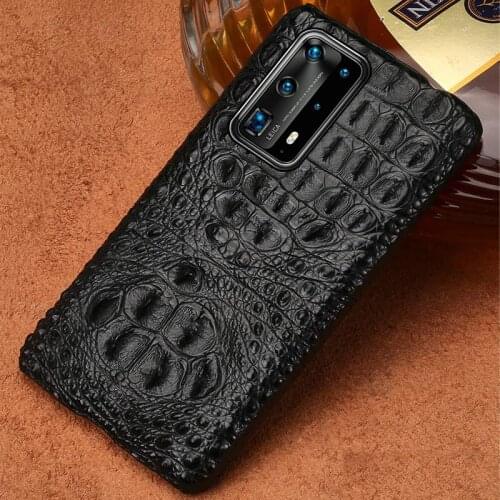 100% Original Crocodile Leather Phone case For Huawei P40 Pro P40 Lite P30 P20 Mate 20 Y7 Y9 Luxury Cover for Honor 20 Pro 10 8X