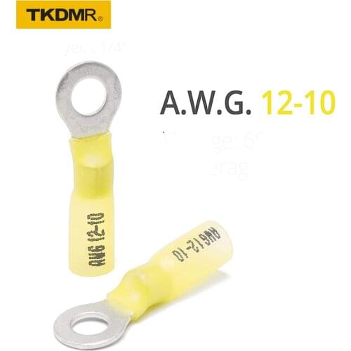 120PCS RV YELLOW ring insulated wire connector electric pressure connector RV1.25-5/6/8/10 cable wire connector