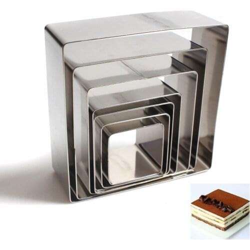 2.5-7INCH Square Shape Stainless Steel Cutter Mousse Fondant Cake Mold Mousse Cake Ring Baking Cake Decorating Tools