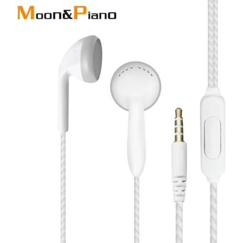 3.5mm Jack Sports Earphone For Smart Mobile Phone Bass Wire Earbuds White Color Earphones With Microphone