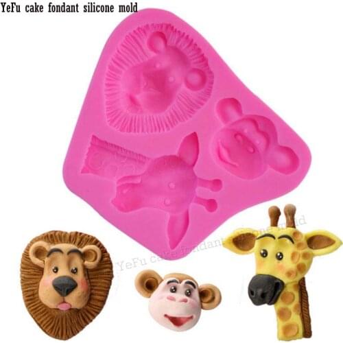 Animal shaped 3D Reverse sugar molding Food Grade silicone mould for polymer clay molds chocolate cake decoration tools FT-0923