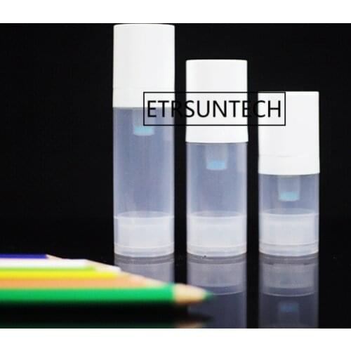 5ml 10ml 15ml Airless Pump Bottle Lotion Bottle Essence Skin Care Cream Plastic Packaging Bottles Sample Bottle F1646