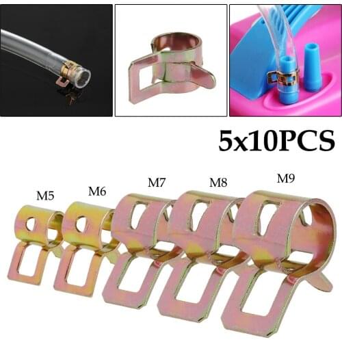 50Pcs 5/6/7/8/9mm Spring Clip Fuel Line Hose Water Pipe Air Tube Clamps Fastener dorp shipping