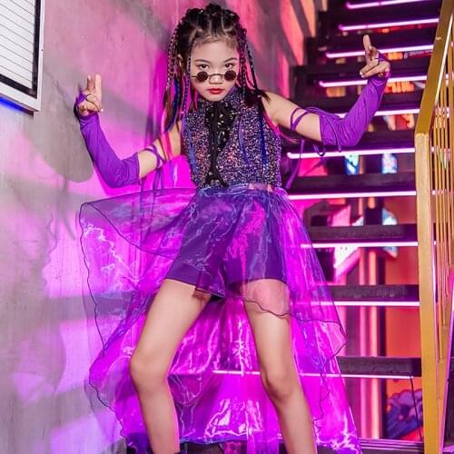 Sequins Girl Sets Cheerleader Uniform Designer Clothes Performance Costume Dancer Outfit Festival Clothing Jazz Dancewear DL7752