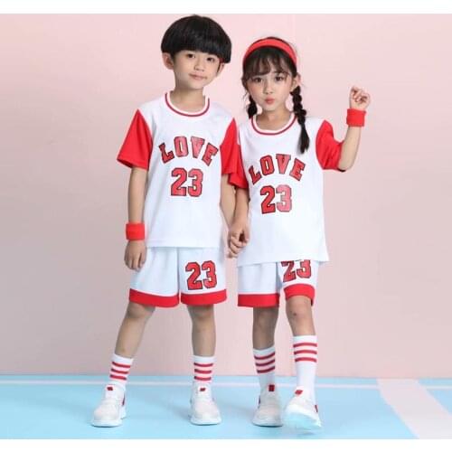 Kids Basketball Jerseys 2019 Basketball Uniforms Child Sports Clothes Basketball Jersey Sets Breathable Sportswear