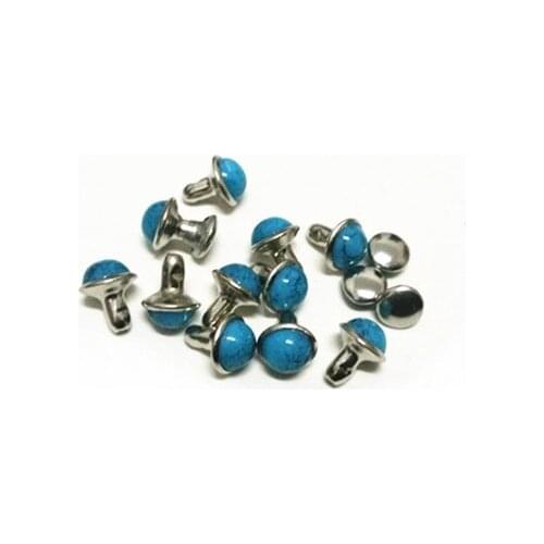 DIY100PCS 10mm Belt Bag Shoes Accessories Blue Turquoise Crack Rivets Leather Craft Punk Studs Shipping Free