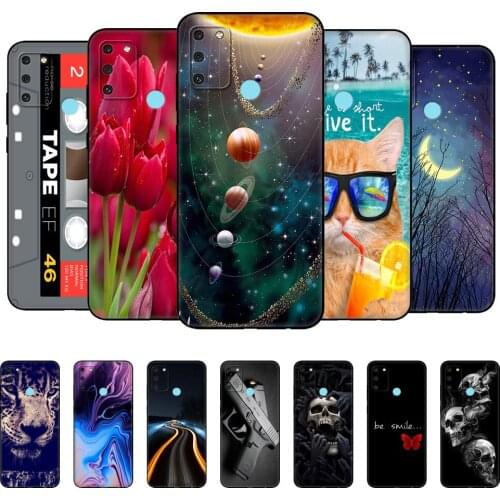 For HONOR 9A Case 6.3" Soft Silicon Tpu Phone Cover On Honor 9A 9 A MOA-LX9N Back Bag Funda Shell black tpu case