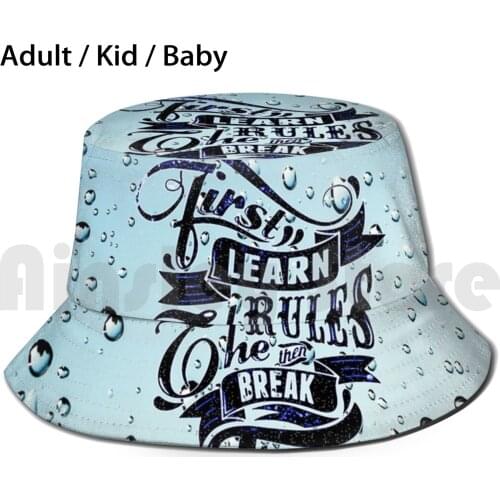 Fwc 0821 First Learn Rules Sun Hat Foldable UV Protection Abstract Art Drawing