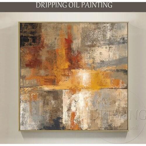 Artist Hand-painted High Quality Modern Abstract Oil Painting on Canvas Abstract Yellow Oil Painting for Living Room Decoration