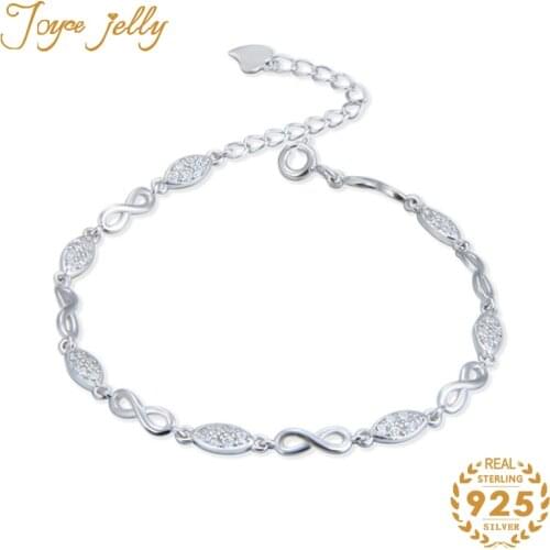 JoyceJelly Luxury Original 100% 925 Sterling Silver Bracelet For Charm Women Authentic Charm Jewelry Pulseira Party Gift
