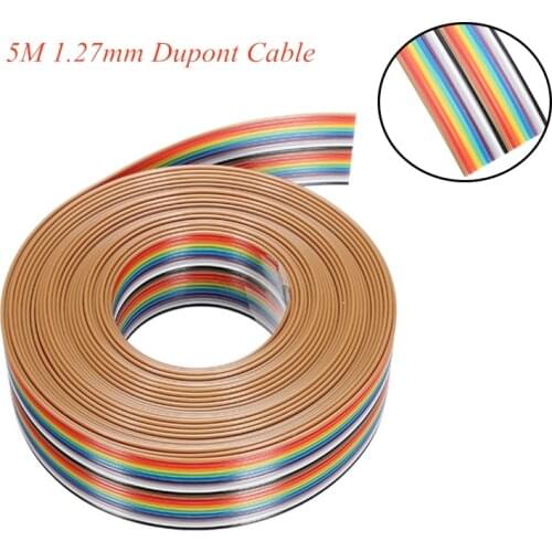 5M DuPont Lines Cables 20Pin Flat Cable 1.27mm Pitch for 2.54mm FC IDC Connectors Wire