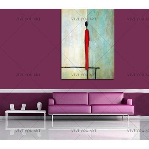 100% Handpainted Single Girl Oil Paintings On Canvas Wall Art Picture Modern Abstract Paintings For Home Decor As Unique Gift