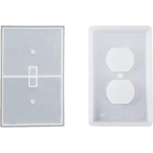 2 Pieces of Light Switch Cover Resin Mold, Switch Socket Panel Silicone Mold for Making DIY Craft, Socket Bottom