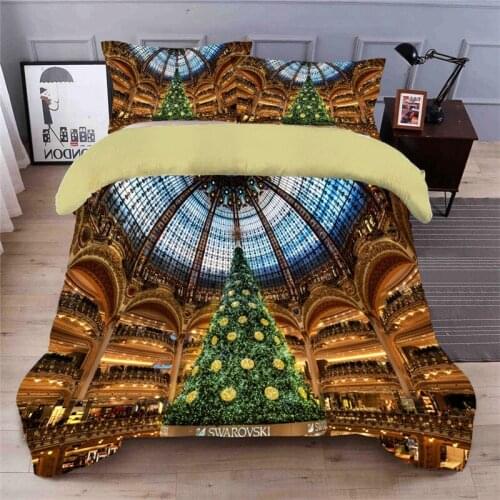3D Christmas tree Bedding Duvet Cover Set Bed Set 4pcs Tween/Queen/King Size Bed Linen Bedclothes Bedding Sets