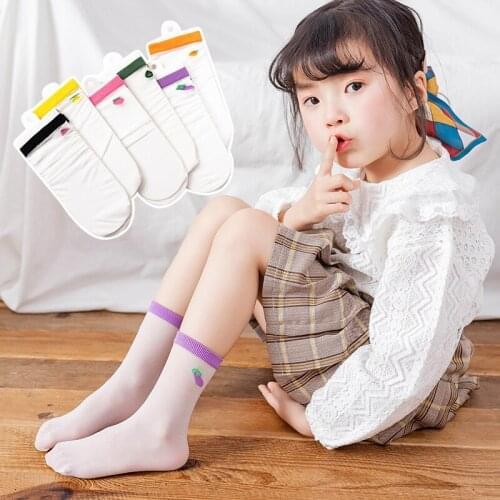 Summer Thin Childrens Fruit Crystal Socks Spring And Autumn Breathable Pile Of Socks Socks Cute Ultra-thin Baby Sock