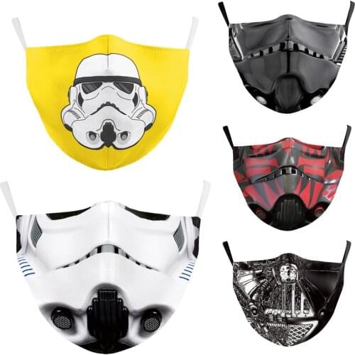 Sale Popular Men Women Halloween Cospaly Adult Masks Ear Hanging Type Cotton Cloth With Nose Bridge Strip Washable Party Mask