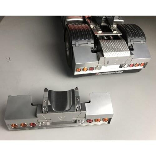 Remote control scania truck metal rear bumper w/ led lights for tamiya 1:14 scale trailer actros R620 56323 R470 R730 tractor