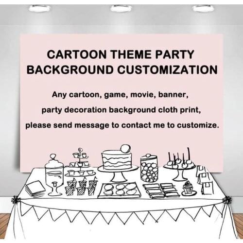 Cartoon Theme Party Customize Photography Backdrop Any Movie Game Your Own Photo Kids Birthday Table Decor Background