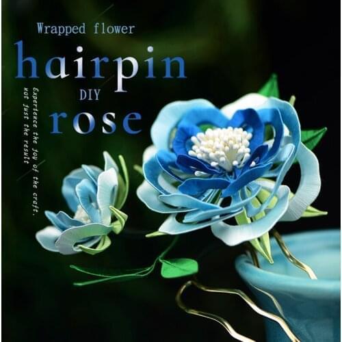 Creative rose hairpin DIY kit traditional hand-wrapped hair hair decoration silk thread winding easy to learn