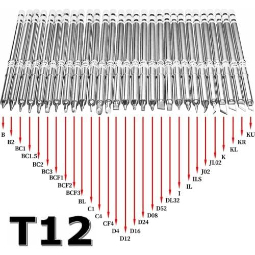 T12 Series Soldering Iron Tips for HAKKO T12 Handle LED vibration switch Temperature Controller FX951 FX-952