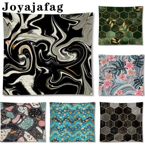 Customize Abstract Marble Tapestry Wall Hang For Bedroom Home Decor Walls Cloth Psychedelic Geometric Camping Beach Throw Mat