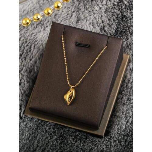 Stainless Steel Trendy Gold Plated Color Simple Choker Chain Alien Square Pendant Necklace For Women Jewelry Friendly Gift