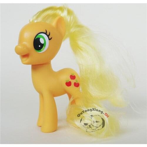 P8-023 Action Figures 8cm Little Cute Horse Model Doll Open smile Applejack Anime Toys for Children