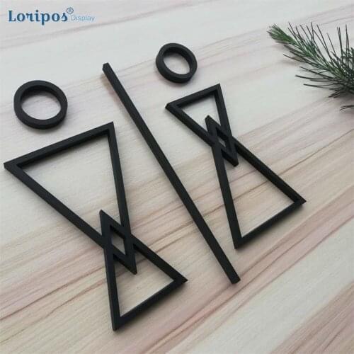 Stereo Customized Men and Women Creative Wall Decor Toilet Signage Icon Door Wc Sign Plate Acrylic
