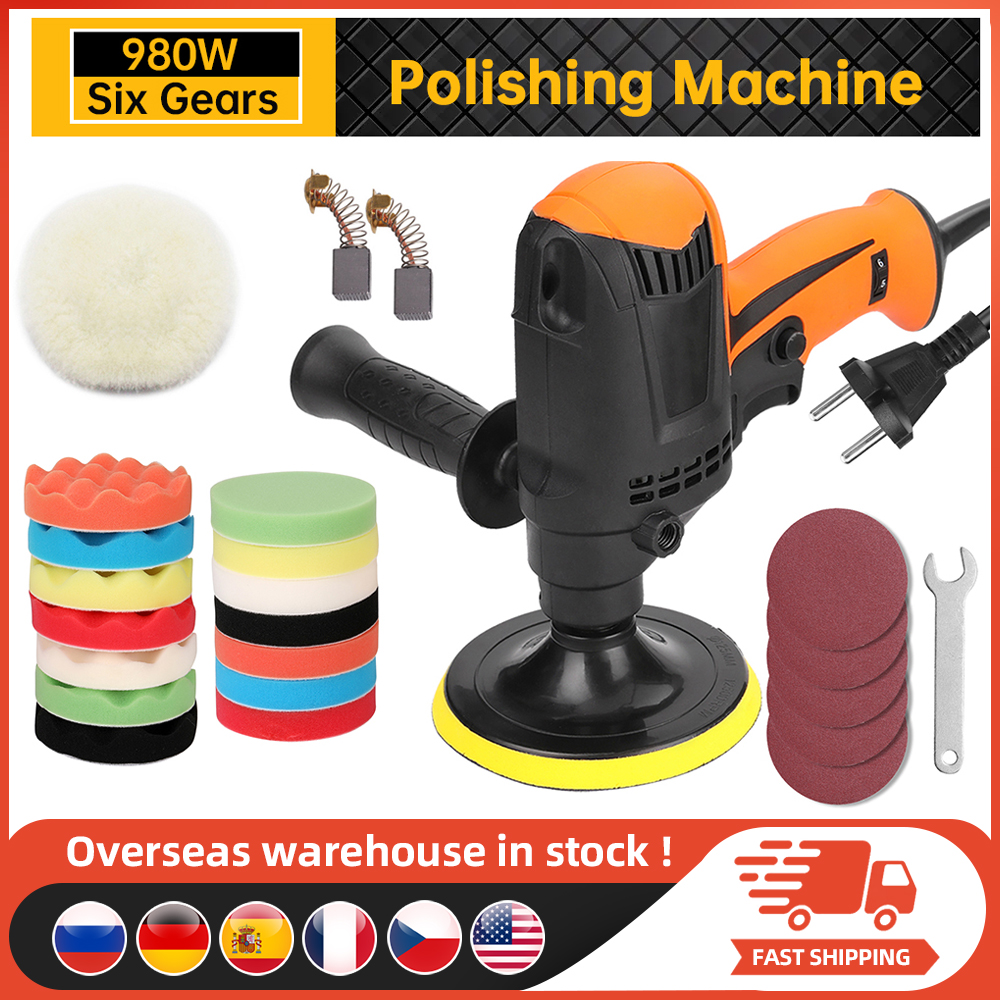 980W Grinding machine Polishing Machine Six Gears Adjustable Speed Car Electric Polisher Waxing Machine Automobile Furniture