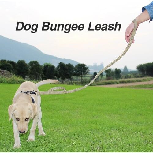 Pets Lead Dog-Collar Nylon Running Leashes Small Medium Dog Leash Dog Training Bungee Leash Elastic Rope Double Control Handle