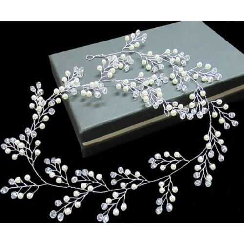 Elegant Wedding Hair Accessory Crystal Pearl Flowers Headband Tiaras Bride Headdress Hair band Headwear Accessories