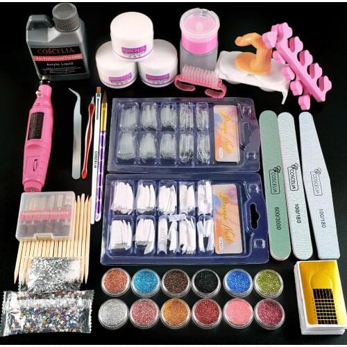 Pro False Nail Brush Acrylic Powder Manicure Tool Rhinestone Kit Nail Art Tool Set Acrylic Powder Salon Accessory
