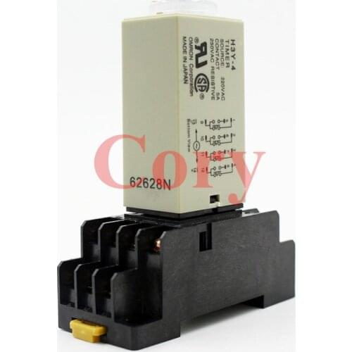 10 Second H3Y-4 Power On Time Delay Relay Timer 4PDT,14Pins & Socket