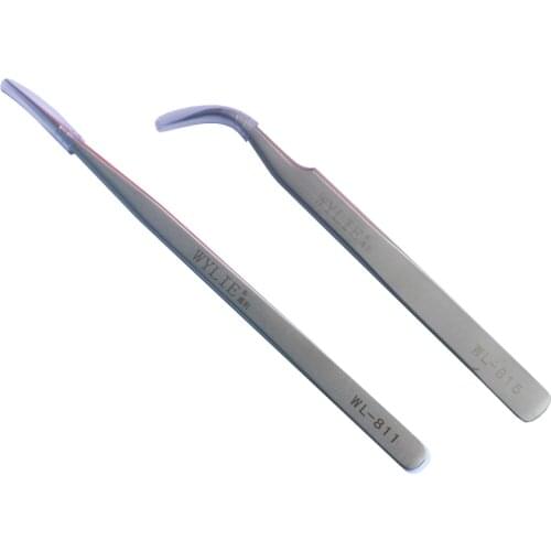 WYLIE Precision Repair Tweezers Curved Straight Tip Stainless Steel Forceps For SMD Phone Repair