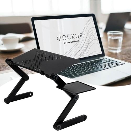 Folding Laptop Table Sofa Bed 360-Degree Rotation Aluminum Alloy for Eating Breakfast Trays Studying Gadget 48 x 26cm