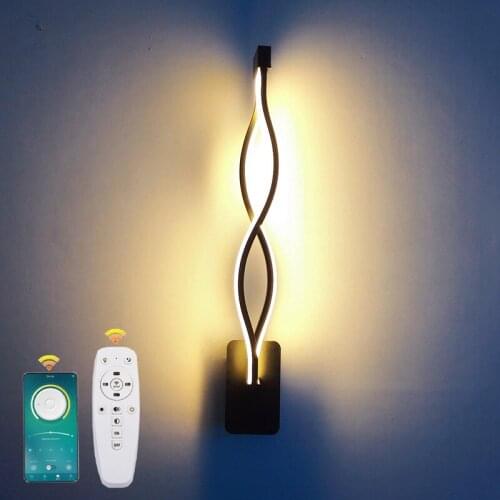 Modern Minimalist Wall Lamps Living Room Bedroom Bedside 21W Bluetooth Remote Control LED Indoor Lamp Aisle Lighting Decoration