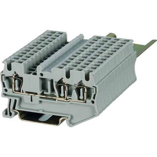 ST3-1.5/1X2 Twin Spring Terminal Block Din Rail Screwless Connector ST Electric Wire Conductor Quattro 1 In 2 Out 10 Pcs