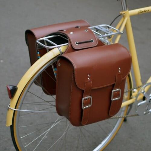 Electric Bike Bag Vintage bike Pannier double Bag Large track bicycle bag Equipment road bike bag Cycling Rear Rack Seat Bag